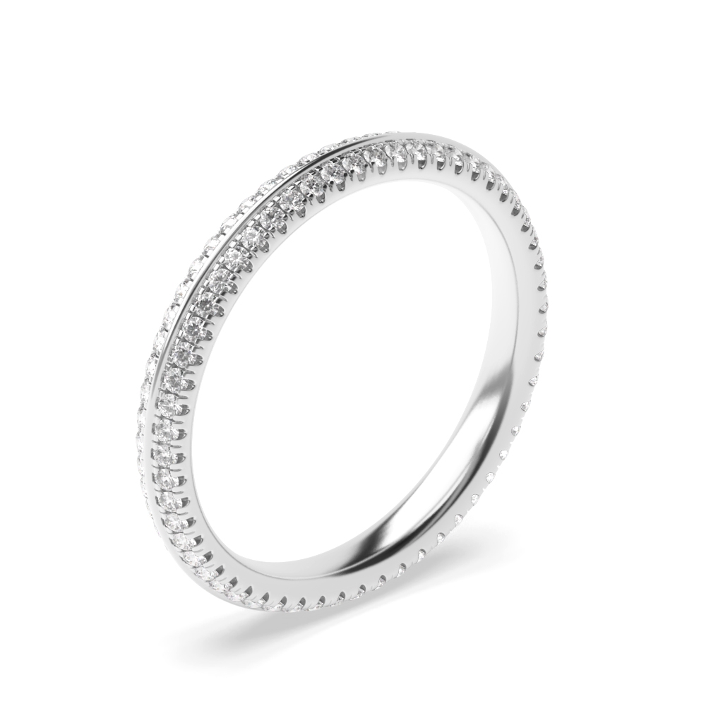 Pave Setting Knife Edge Diamond Full Eternity Wedding Ring (2.20mm)