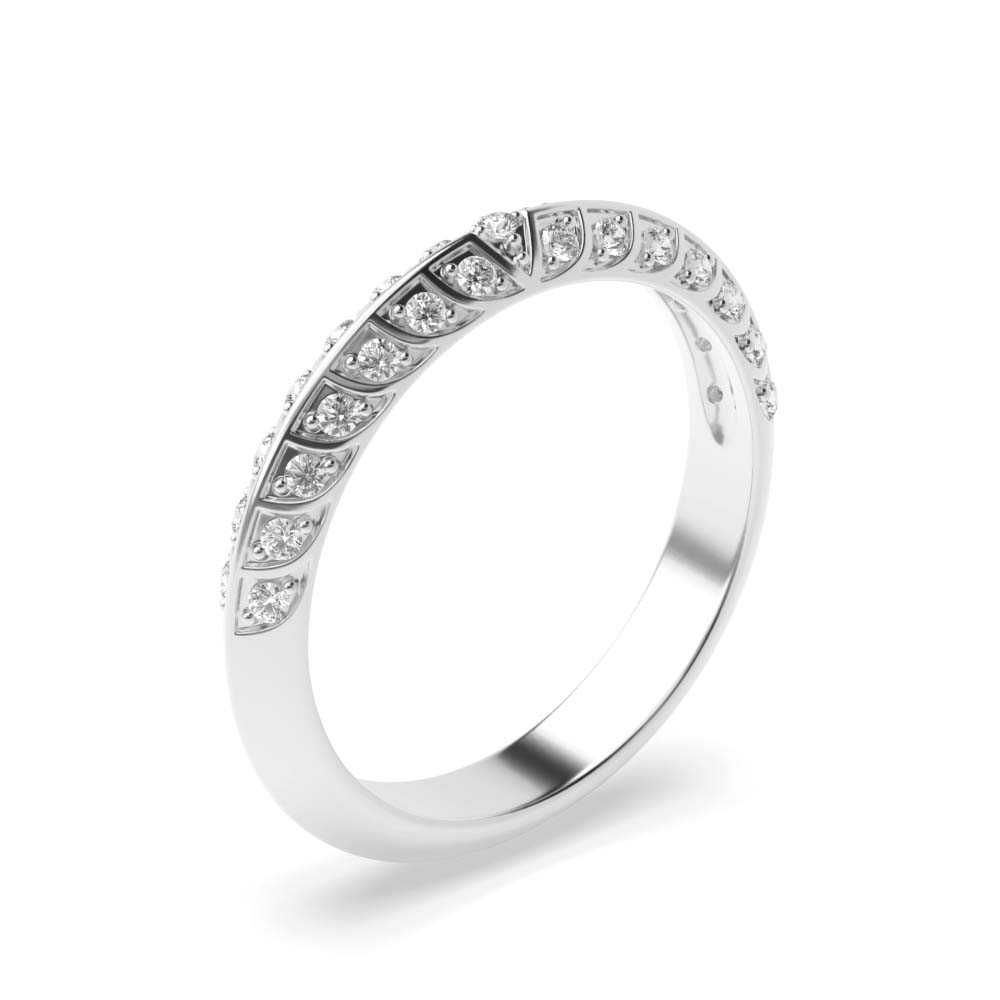 Pave Setting Art Deco Antique Diamond Wedding Band in Gold &amp; Platinum (3.10mm)
