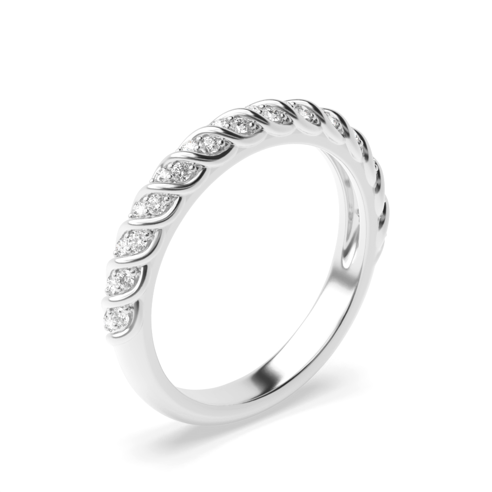 Pave Setting Round Shape Twisting Row Full Diamond Eternity Ring (2.70mm)