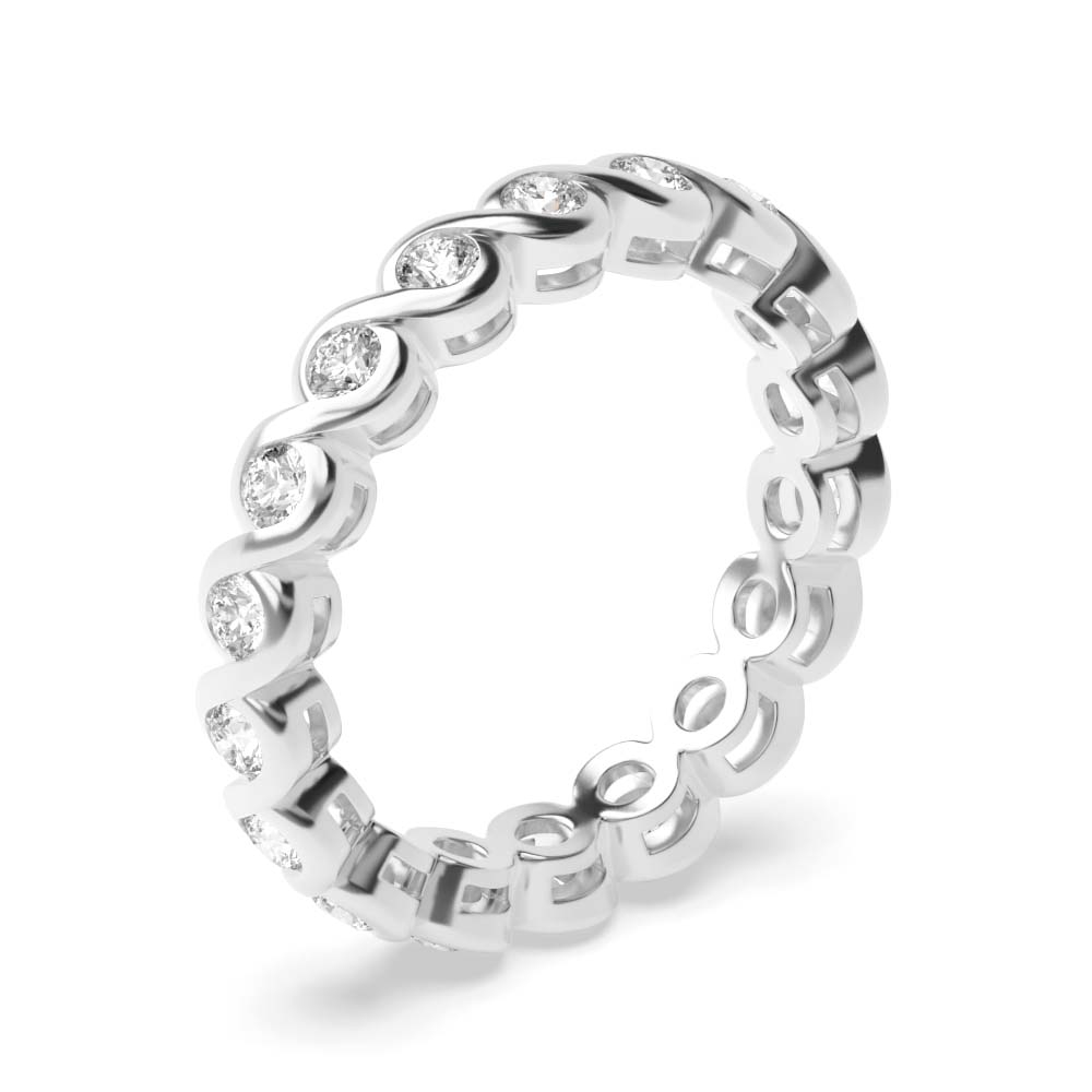 Channel Setting Round Shape S Link Full Diamond Eternity Ring (3.40mm)