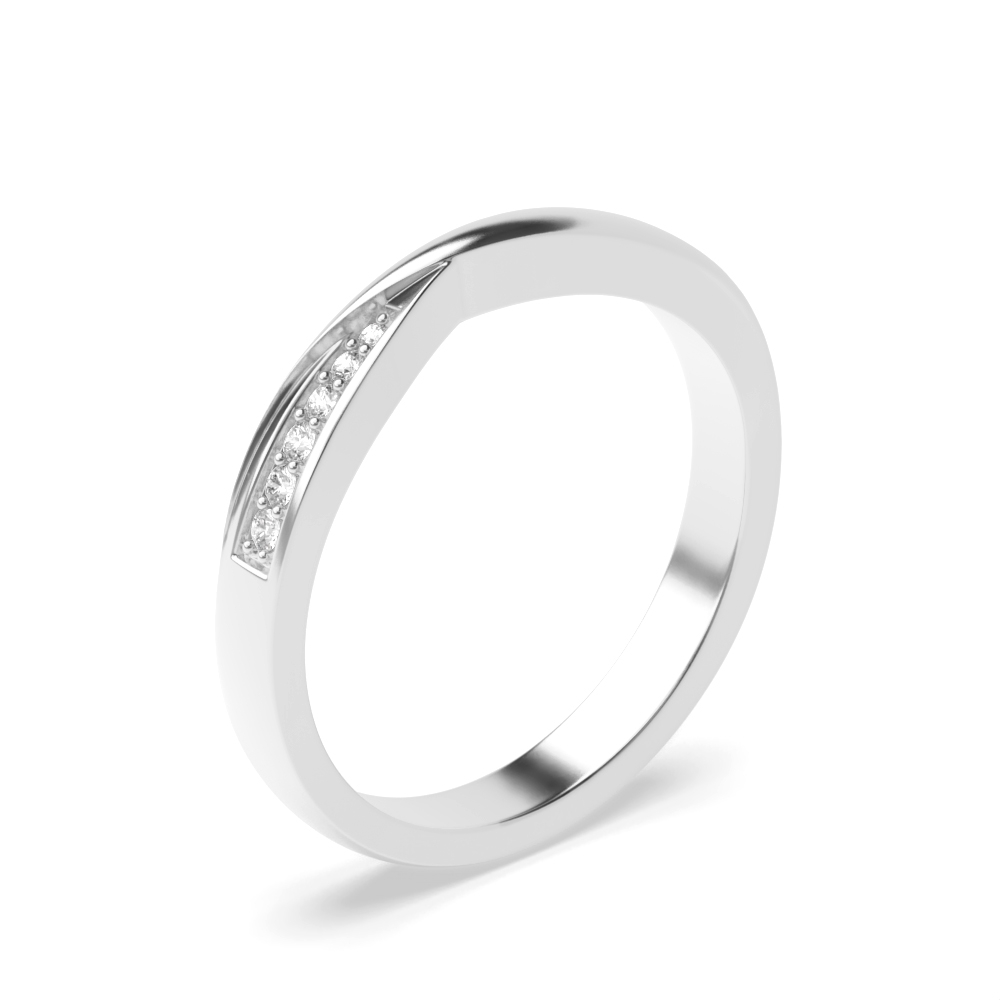 Pave Setting Round Twisted Lab Grown Stacking Diamond Ring