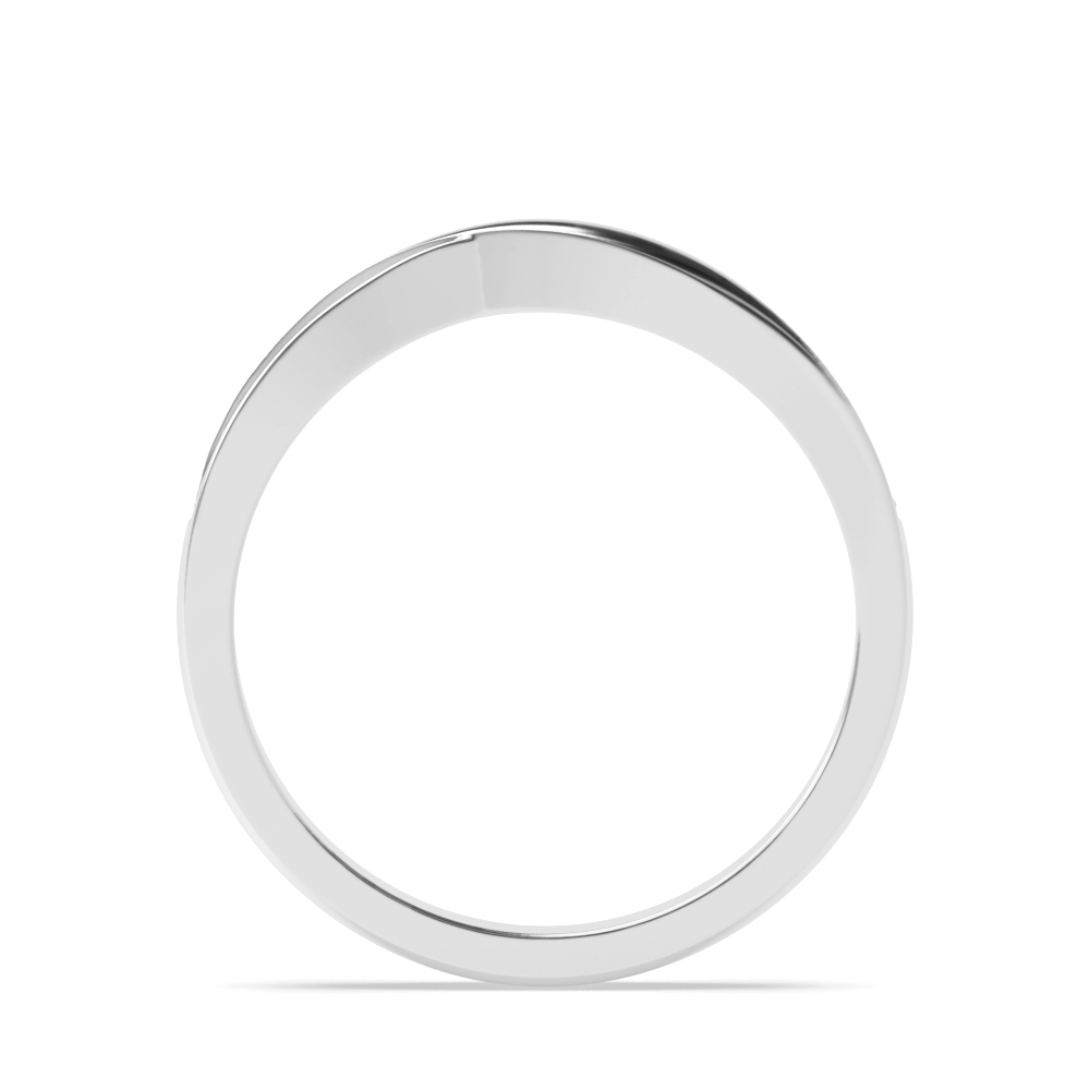 Pave Setting Round Twisted Lab Grown Stacking Diamond Ring