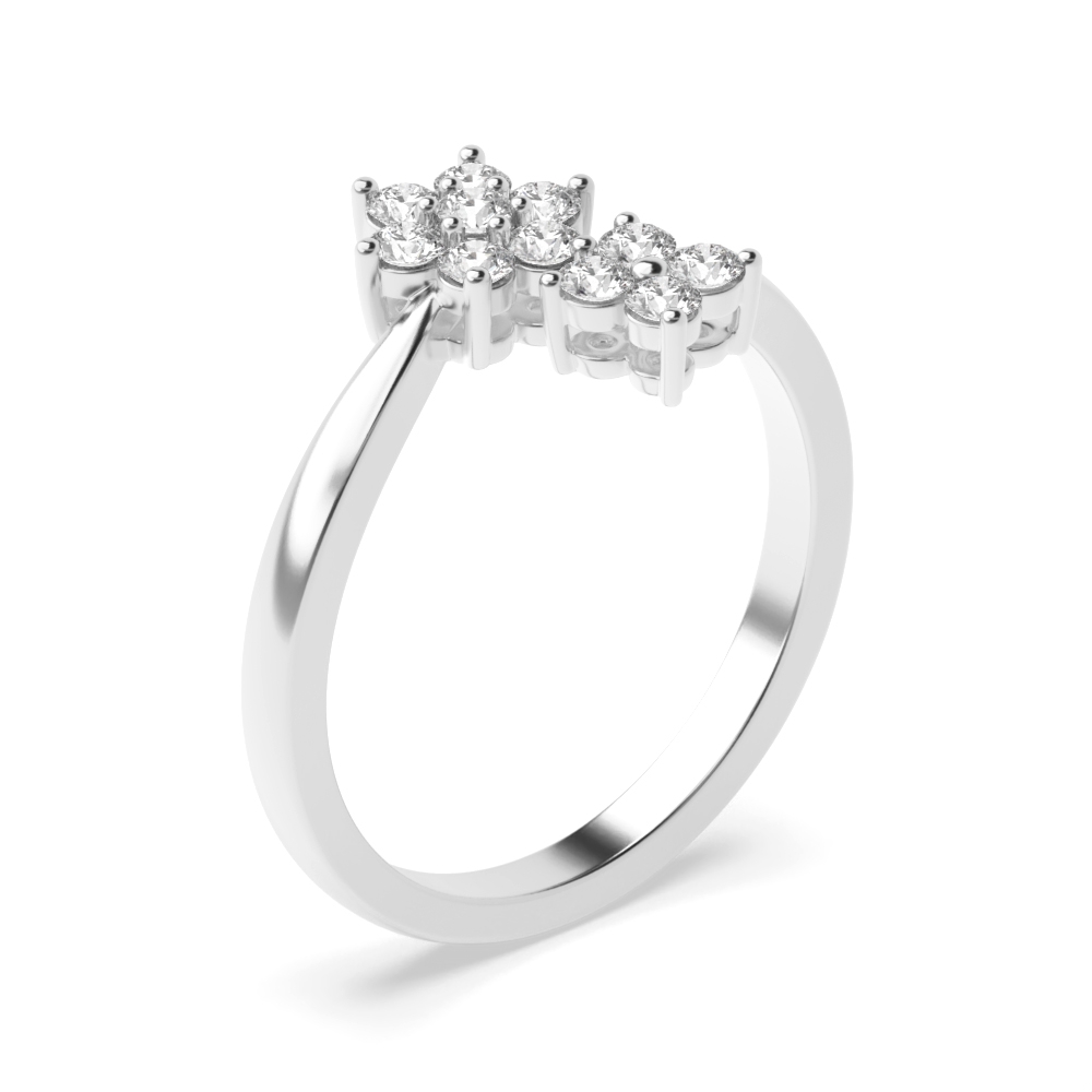 Round 4 Prong Double Cluster Diamond Ring