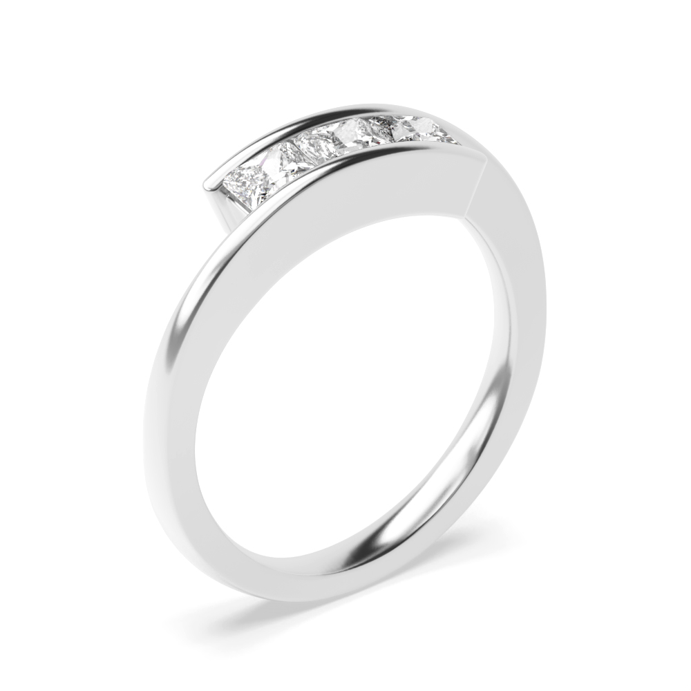 channel setting princess diamond trilogy ring