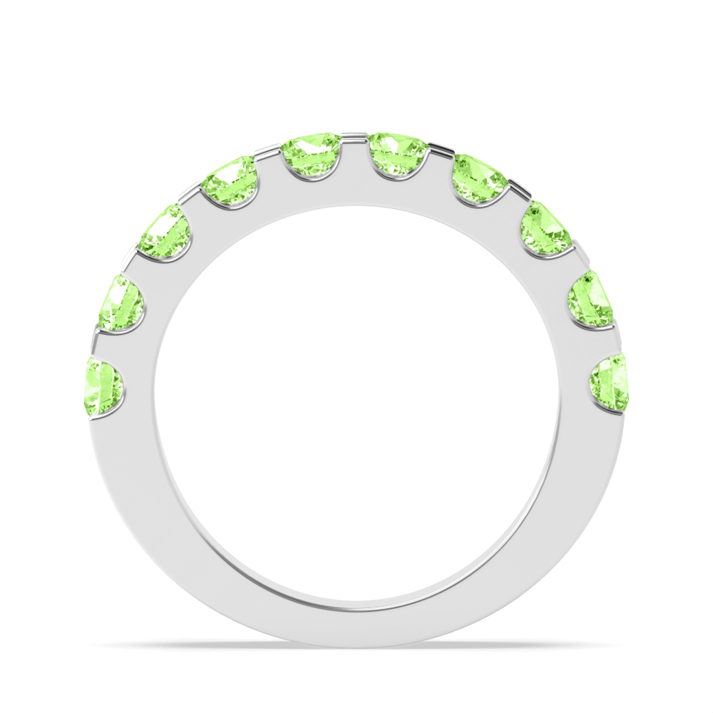 4 Prong Round Scallop Green Lab Grown Stacking Diamond Ring