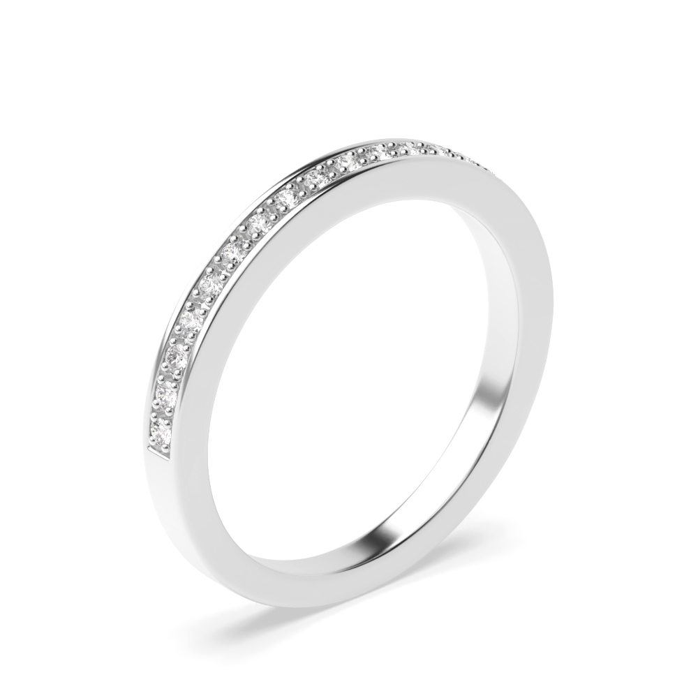 2.0mm to 5.0mm - Half Eternity Pave Setting Round Diamond Ring