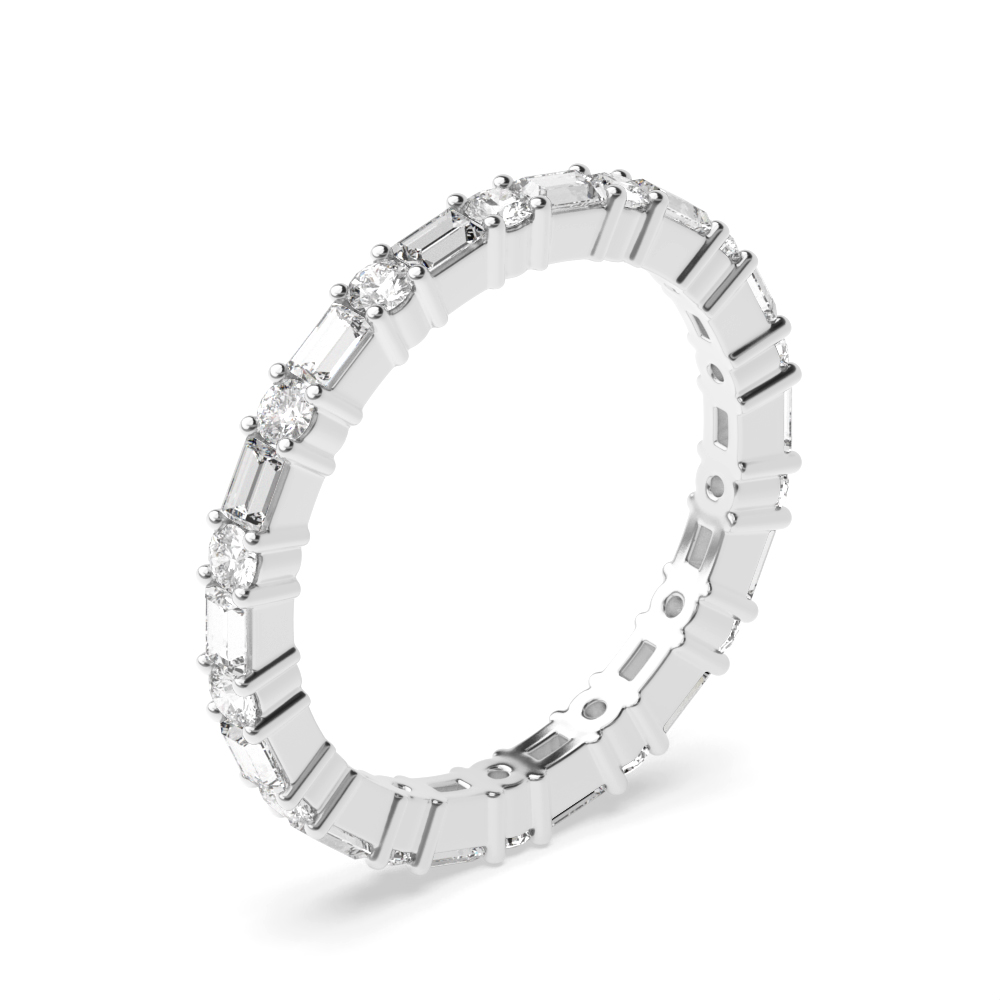 2.2mm Prong Setting Round/Baguette Full Eternity Diamond Ring