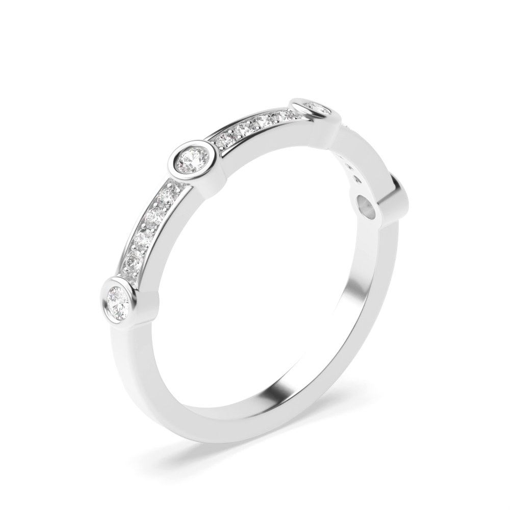 Designer Station Half Eternity Diamond Wedding Band (3.00mm)