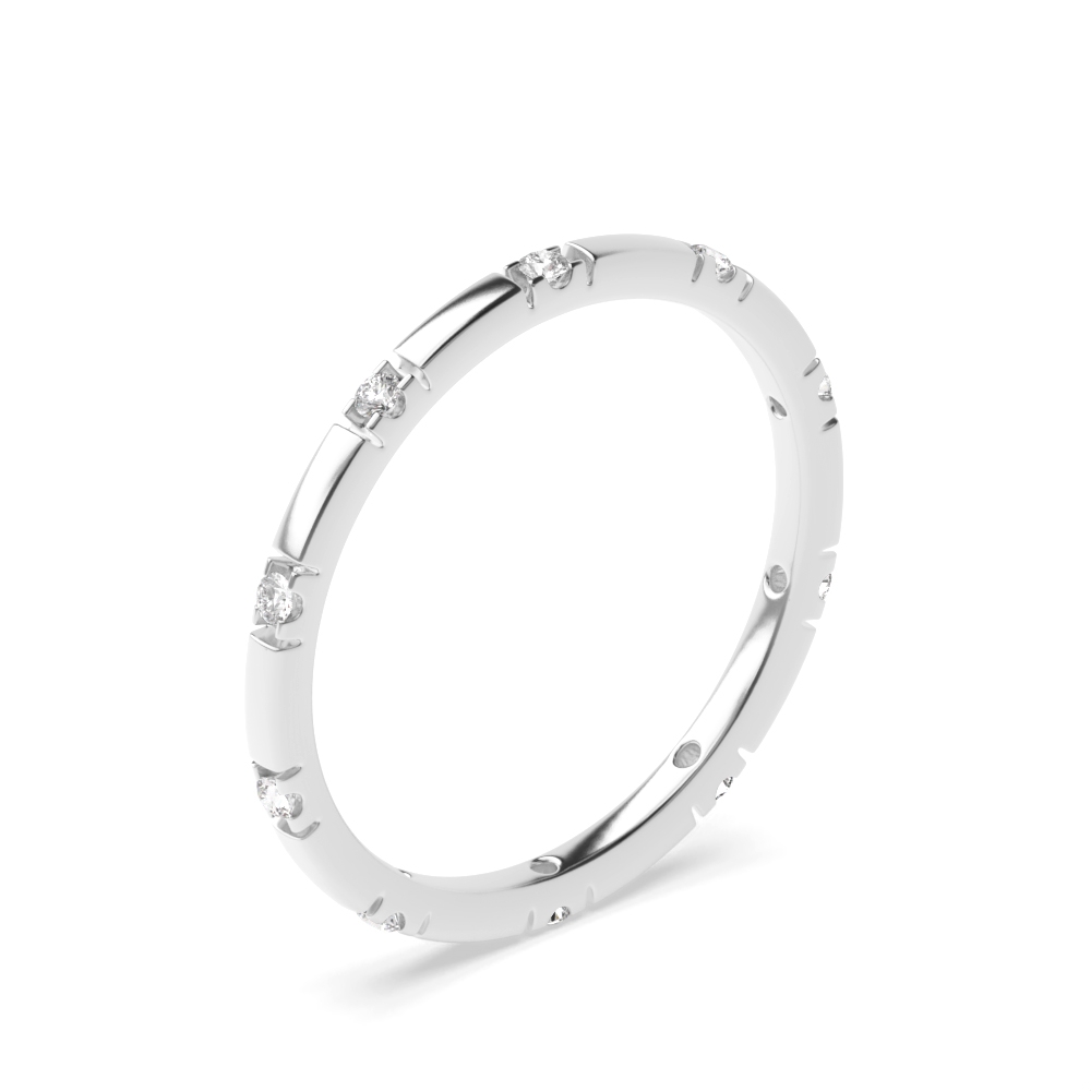 Round Shape Court Shape Diamond Wedding Band (1.50mm)