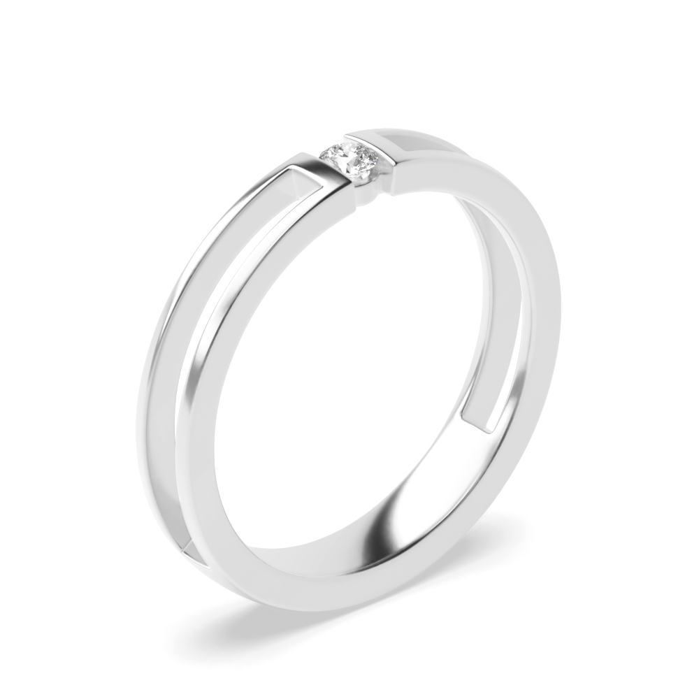 channel setting round diamond solitaire ring