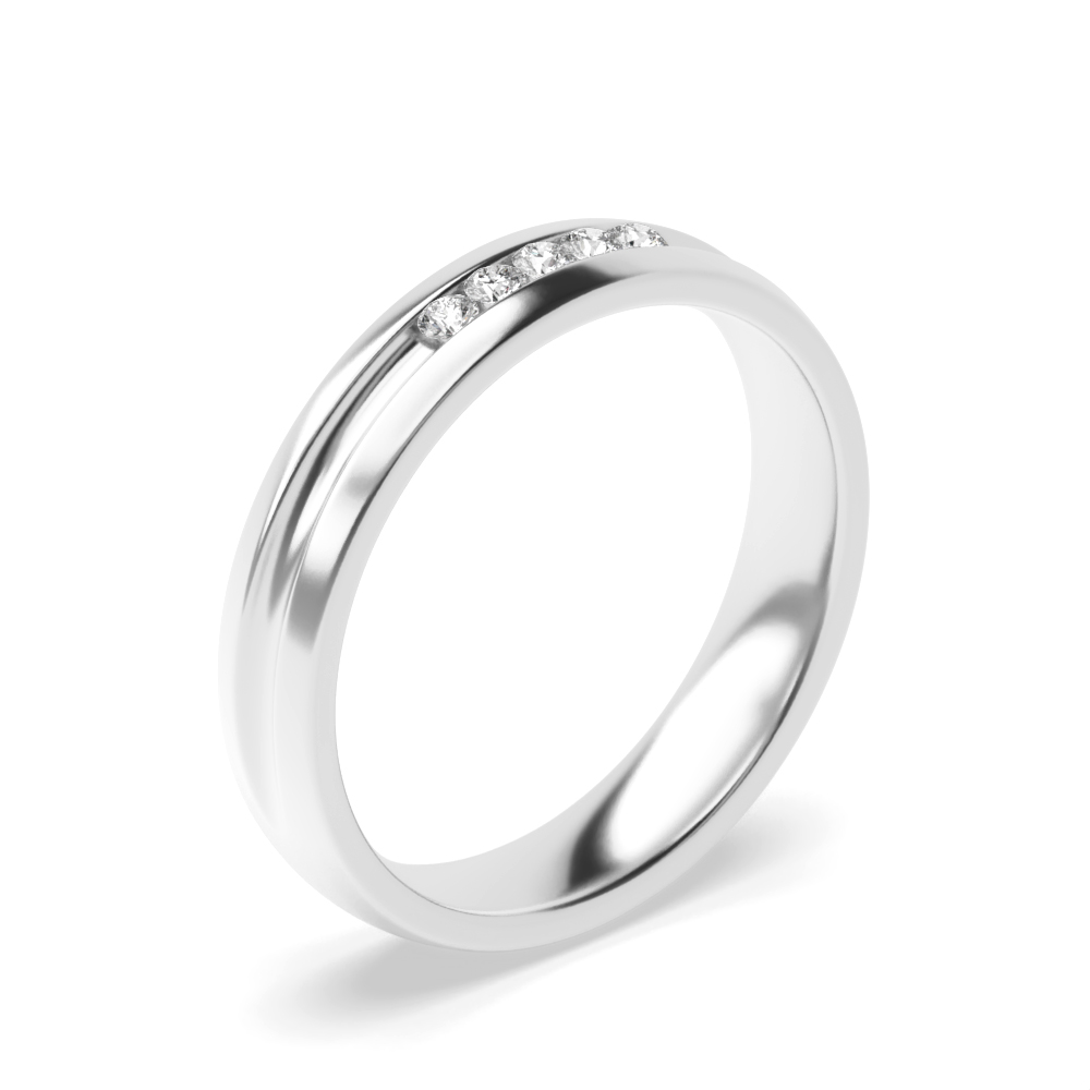 channel setting round shape 5 diamond cluster mens diamond rings
