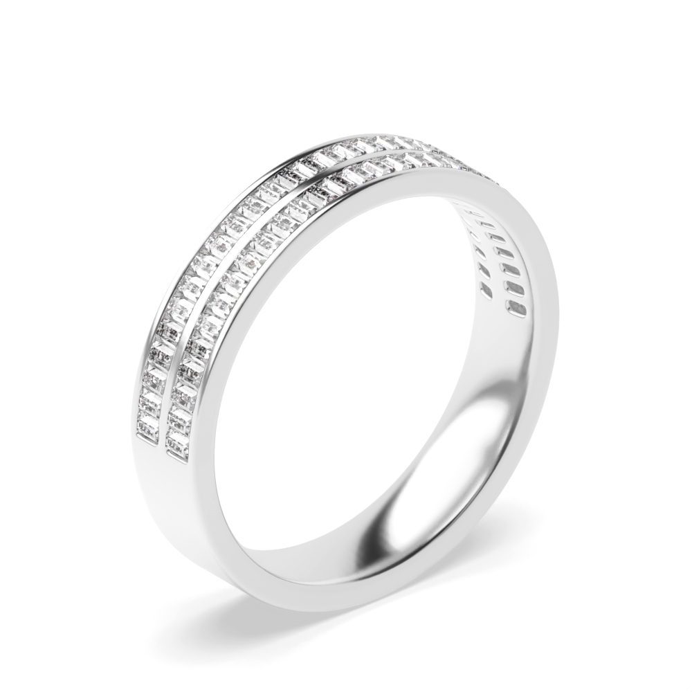 Channel Setting Baguette Shape 2 Row Full Diamond Eternity Ring (4.30mm)