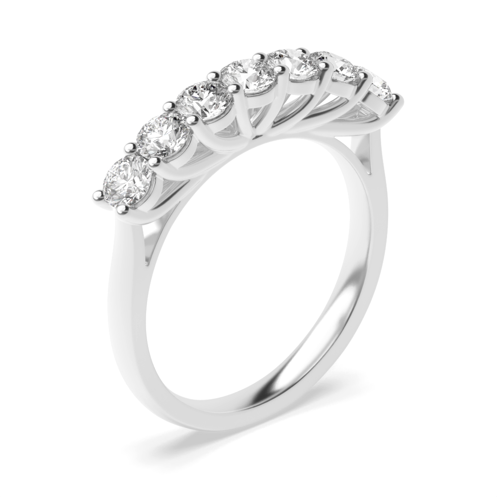 4 prong setting round diamond 7 stone ring