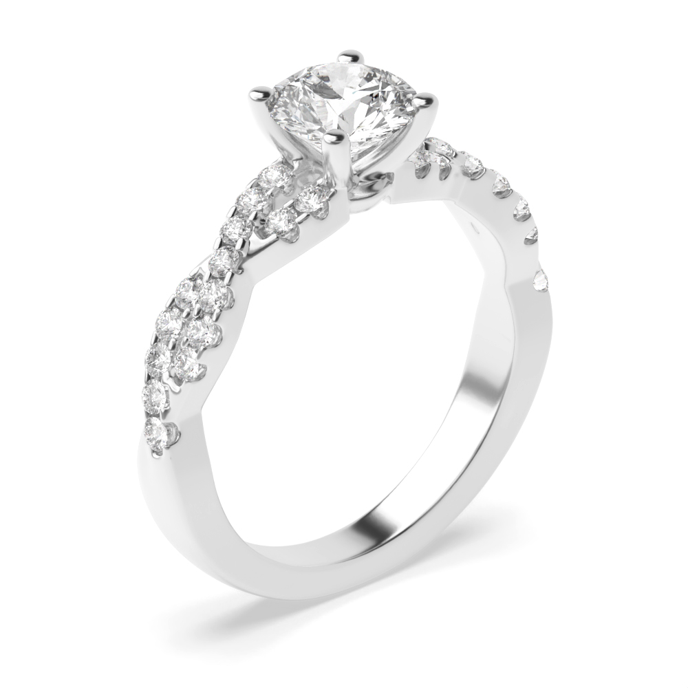 4 prong setting round diamond engagement ring