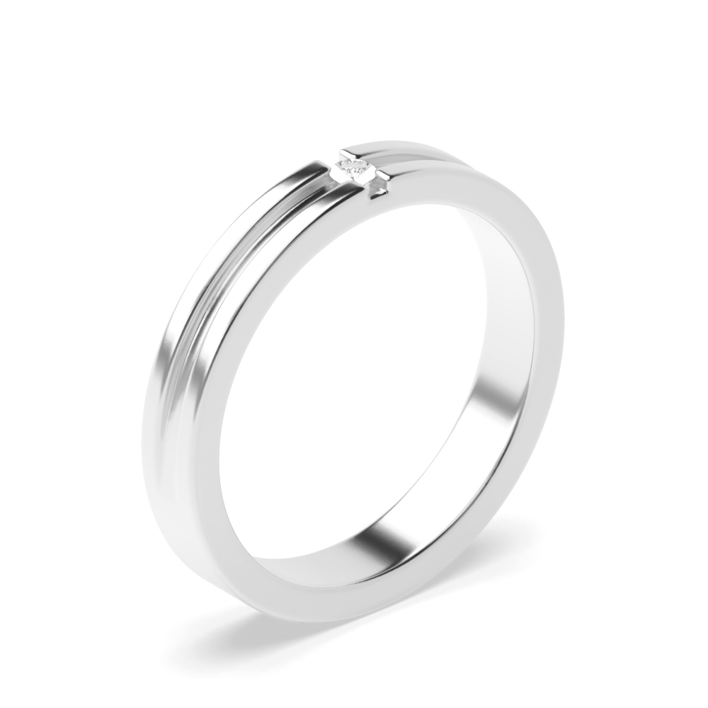 channel setting round diamond ring