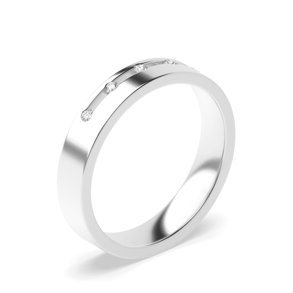 channel setting 5 round shaped diamond ring