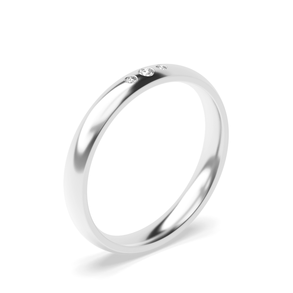 3 stone setting round diamond ring