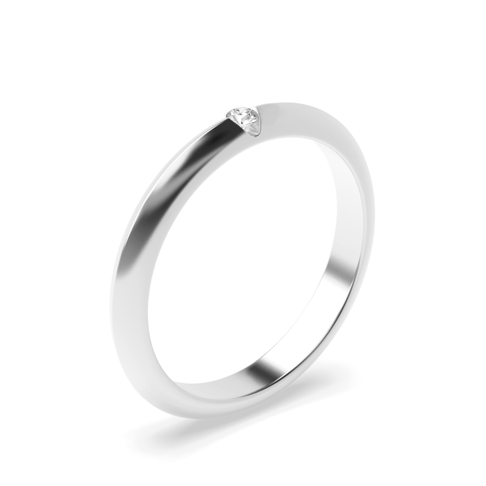 channel setting round shape 1 diamond ring
