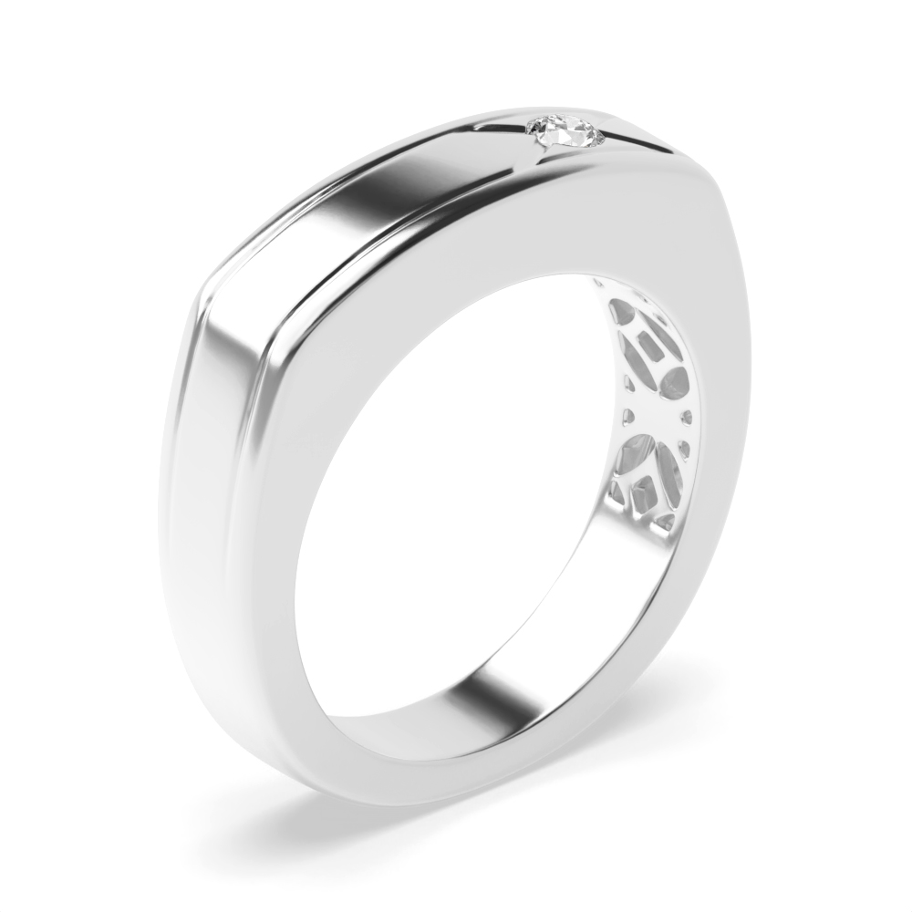 bezel setting round diamond ring
