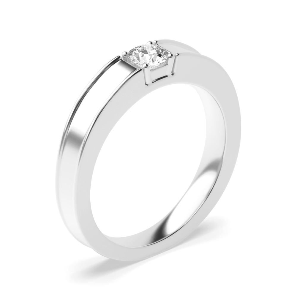 Single Stone Classical Plain Stacking Wedding Band Ring