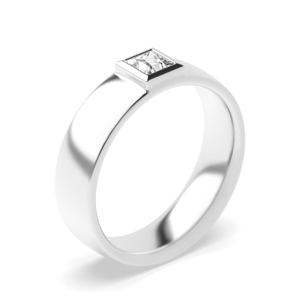 channel setting princess diamond solitaire ring