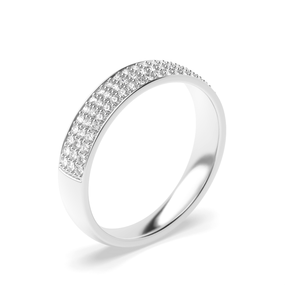 prong setting half eternity round diamond ring