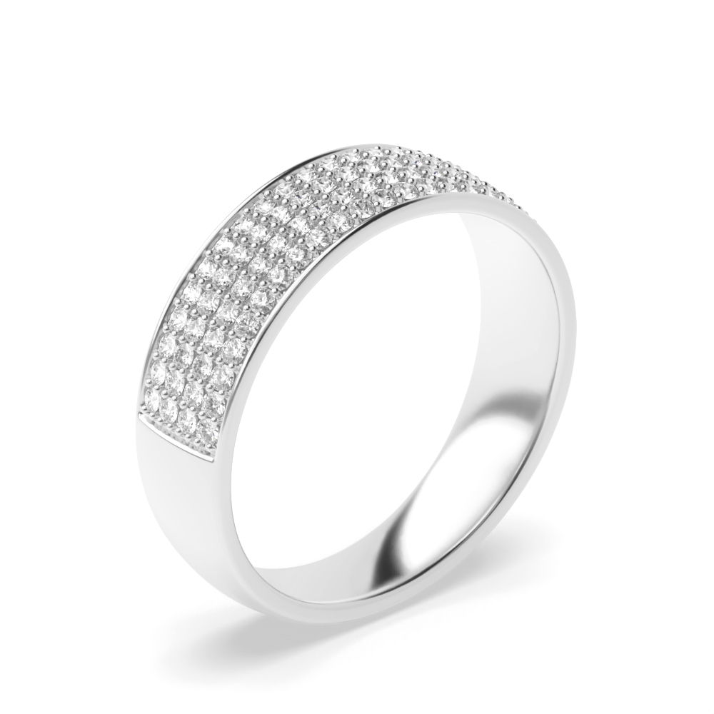 prong setting half eternity round diamond ring
