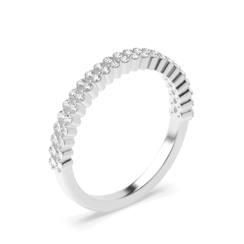 2 prong setting round diamond half eternity ring