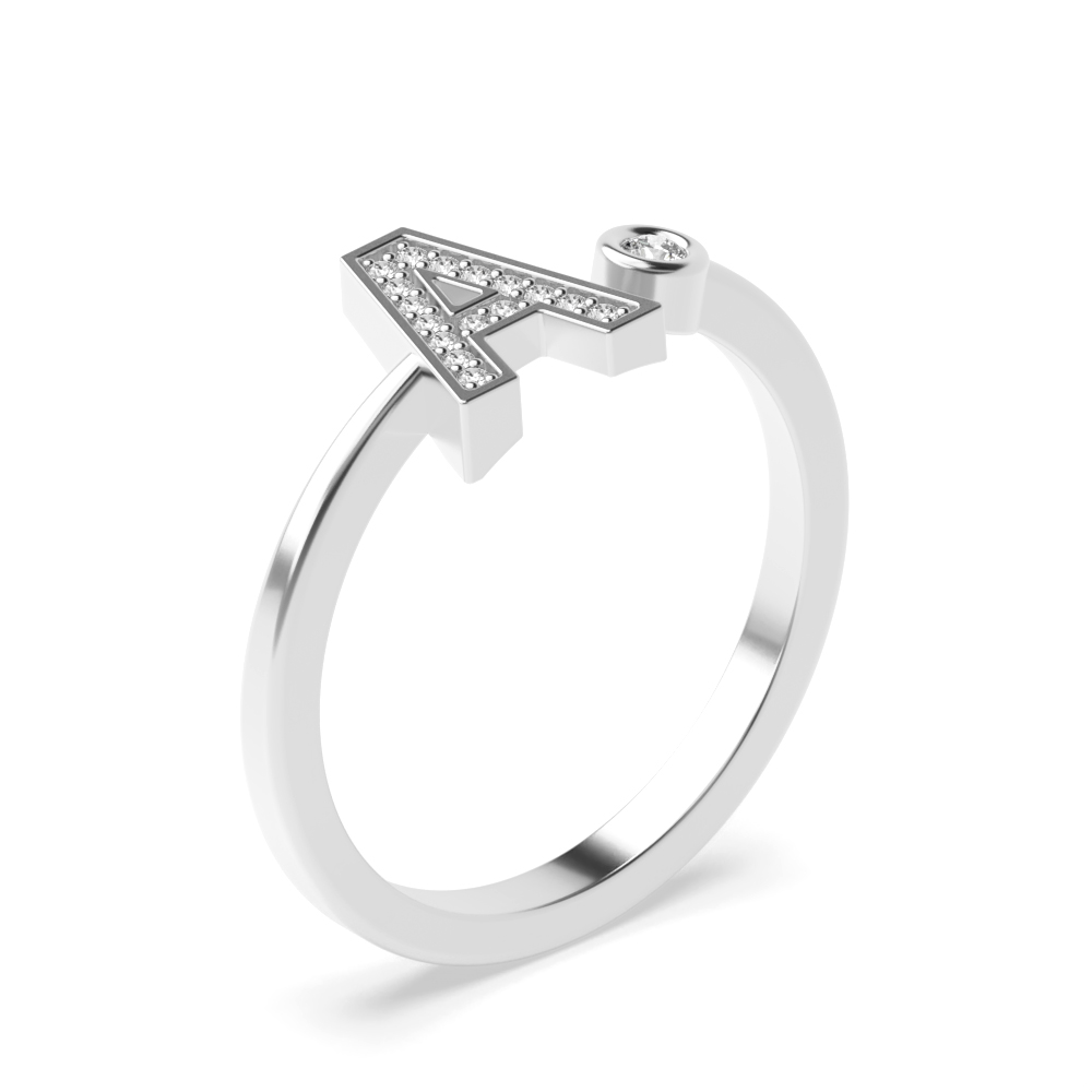 alphabet letter a initial diamond ring