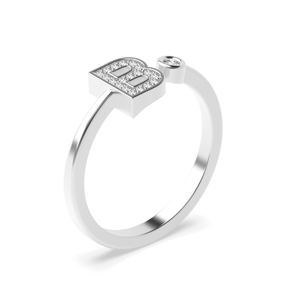 alphabet letter b initial diamond ring