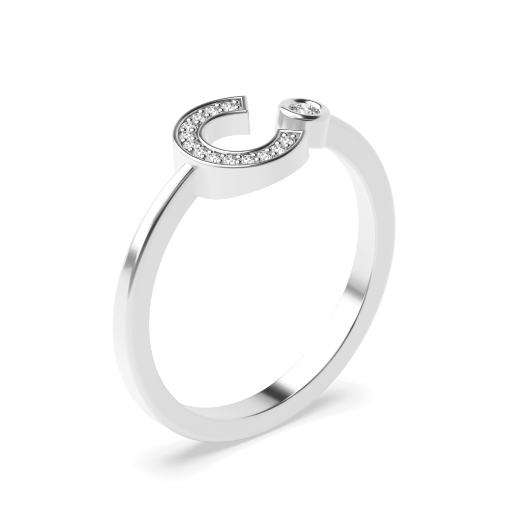 alphabet letter c initial diamond ring