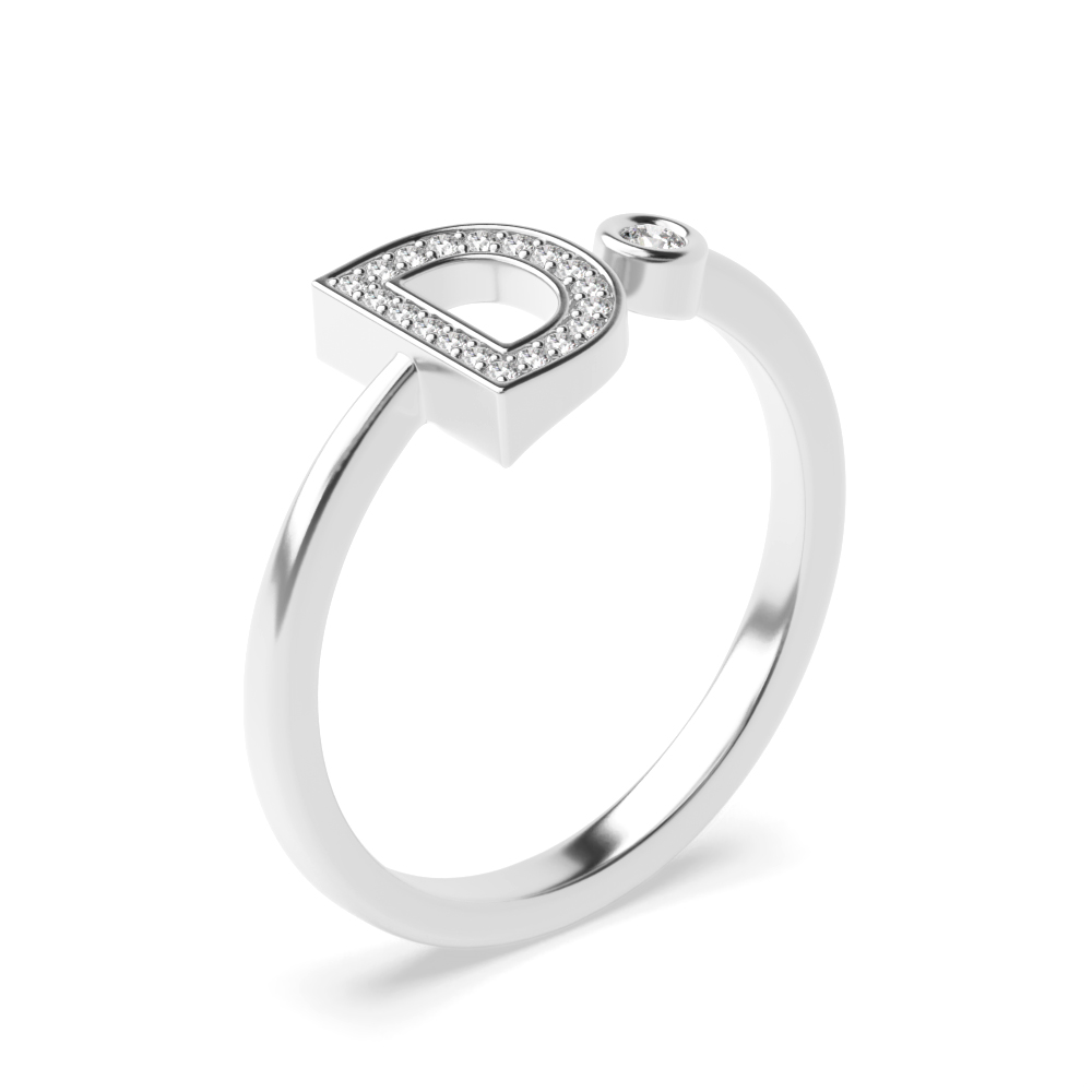 alphabet letter d initial diamond ring