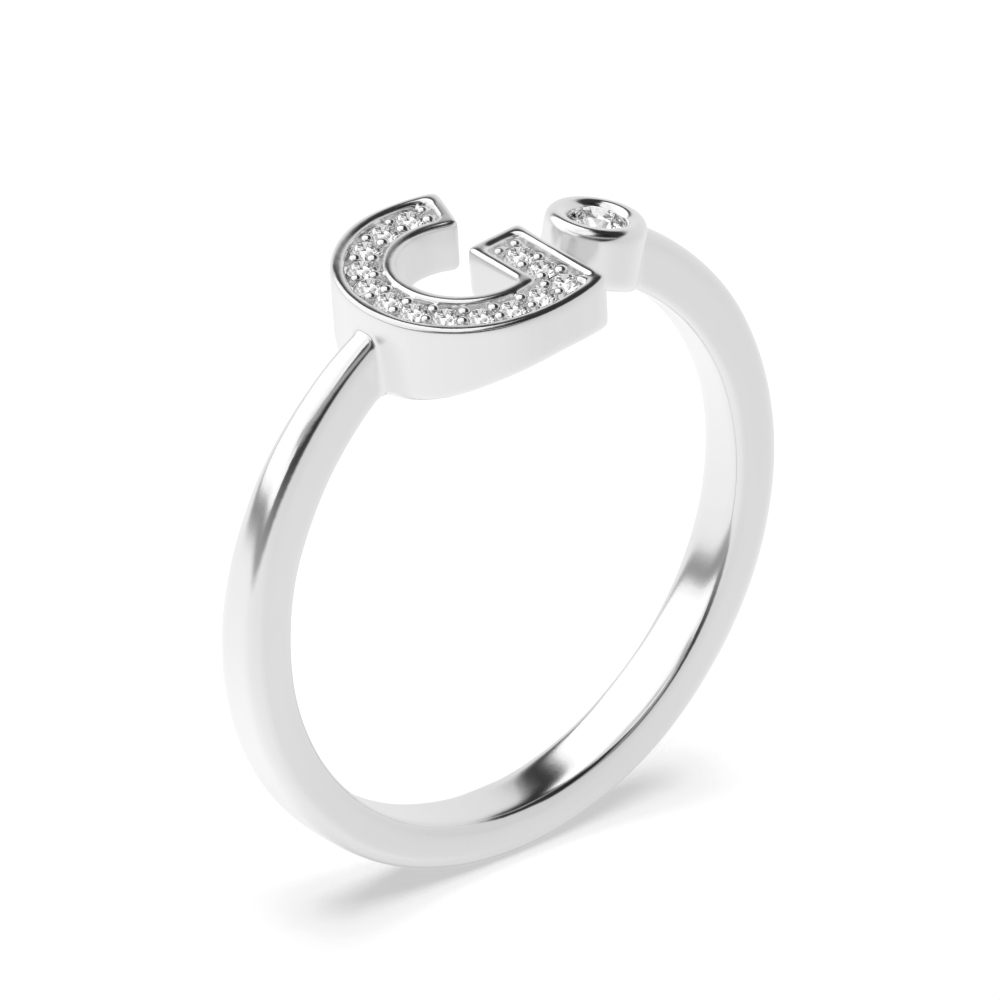 alphabet letter g initial diamond ring