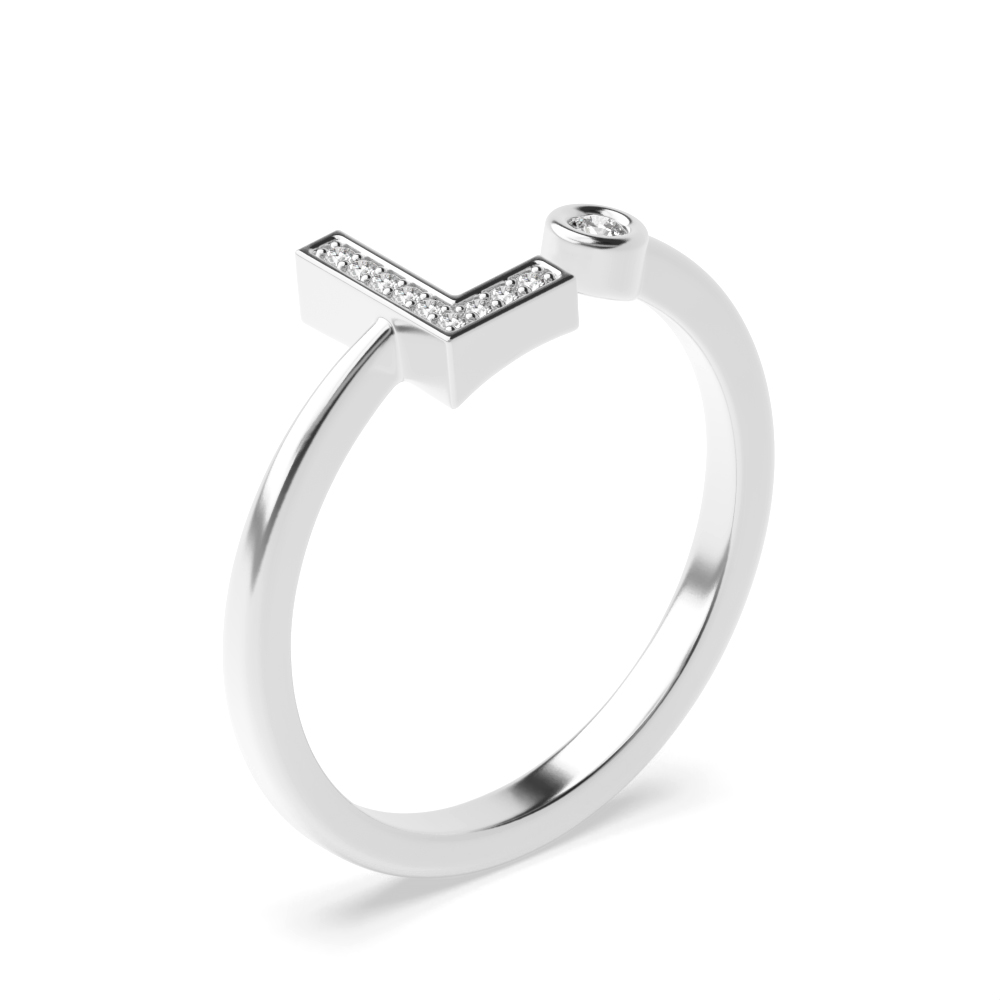 alphabet letter l initial diamond ring