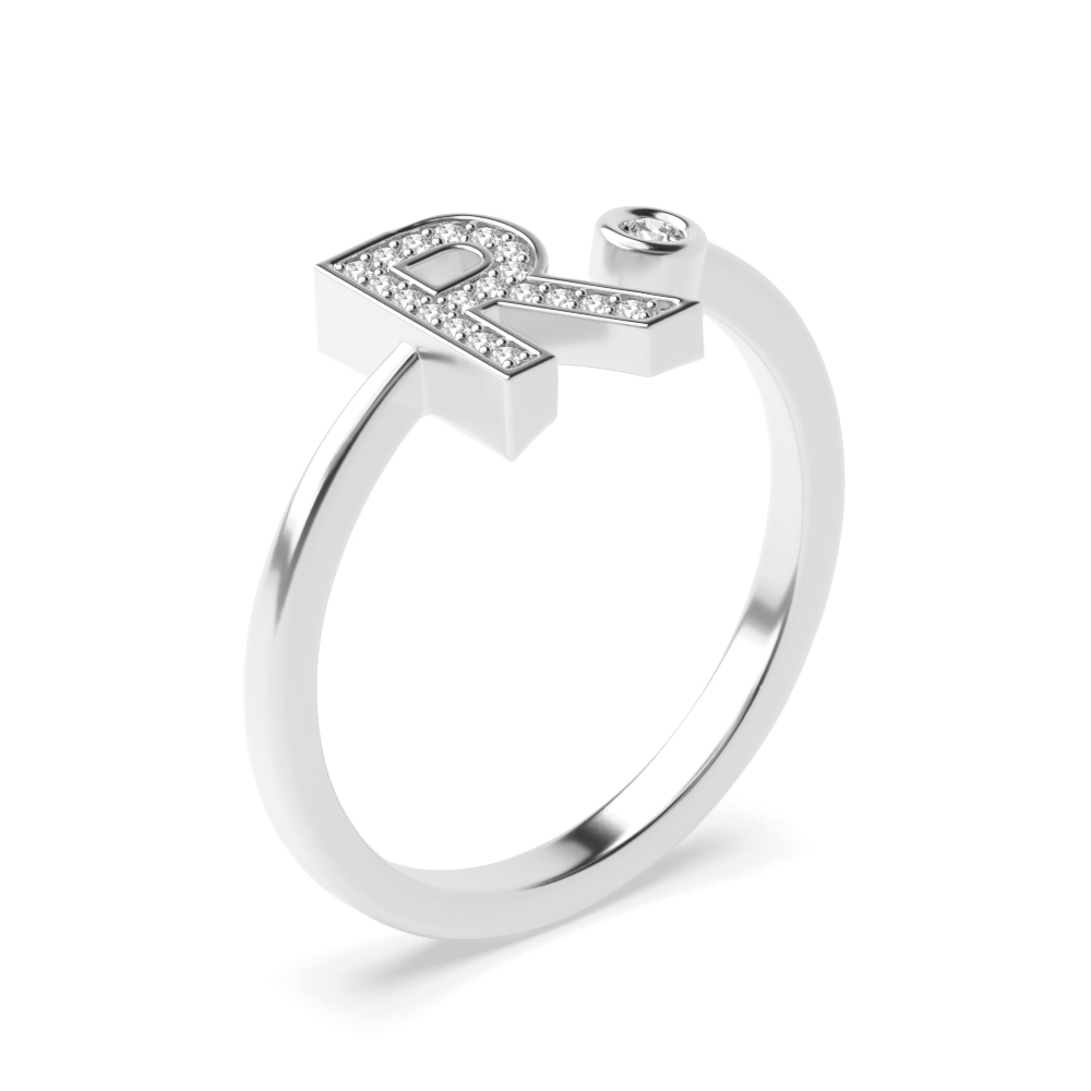 alphabet letter r initial diamond ring