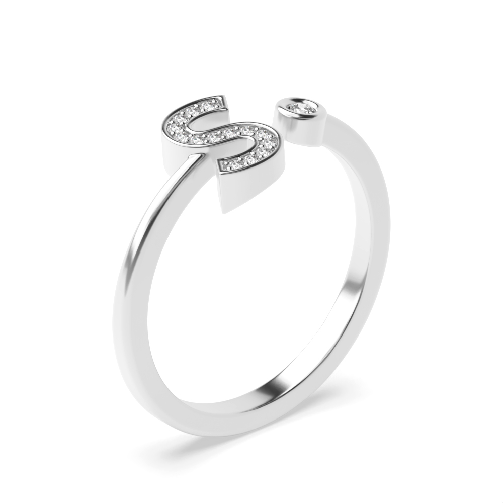 alphabet letter s initial diamond ring