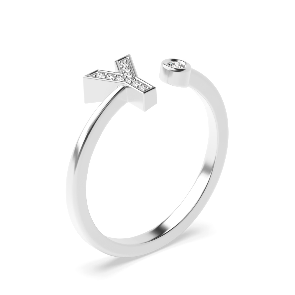 alphabet letter y initial diamond ring