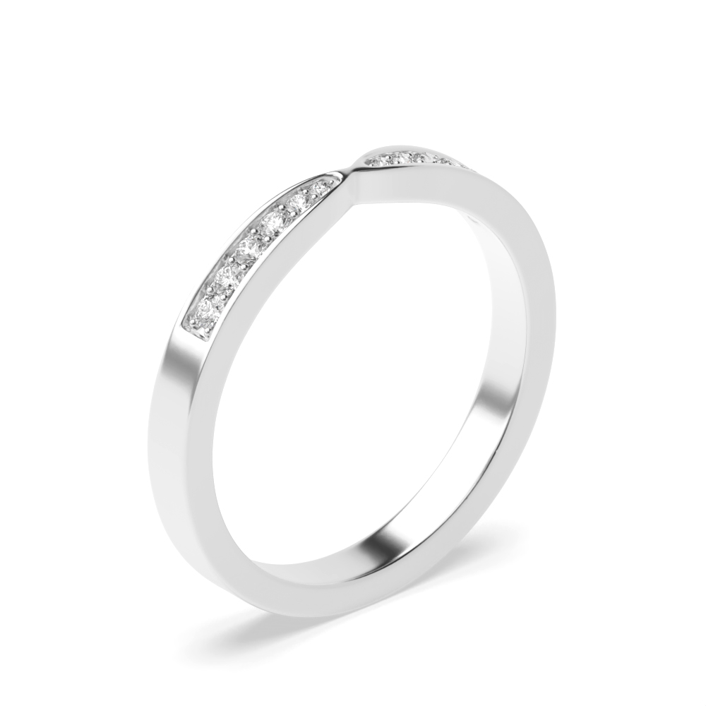 Round Shape Pave Setting Wedding Band (2.50mm)