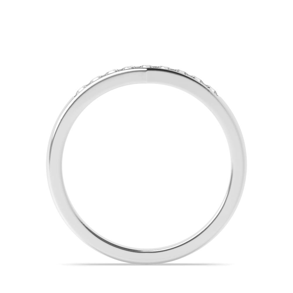 Channel Setting Round V shaped wishbone Lab Grown Stacking Diamond Ring