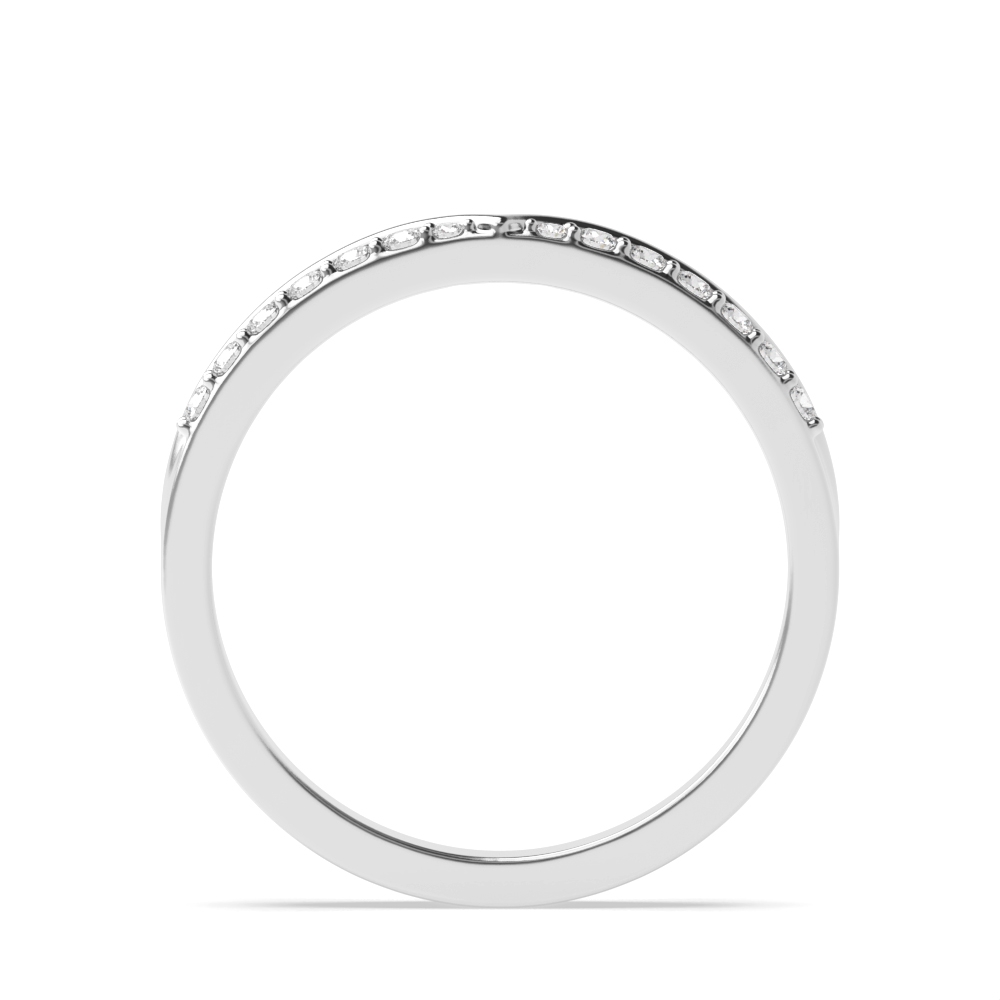 Pave Setting Round V shaped Lab Grown Stacking Diamond Ring