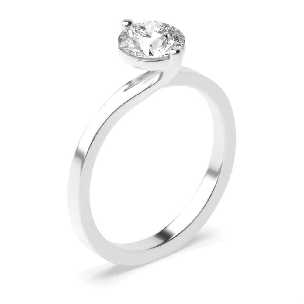 2 prong setting round shape solitaire diamond ring