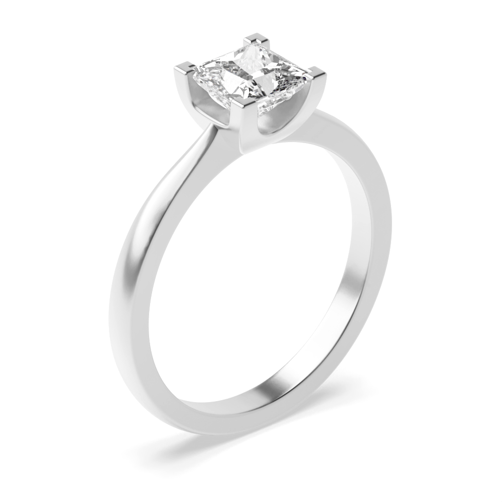 4 prong setting princess diamond solitaire ring