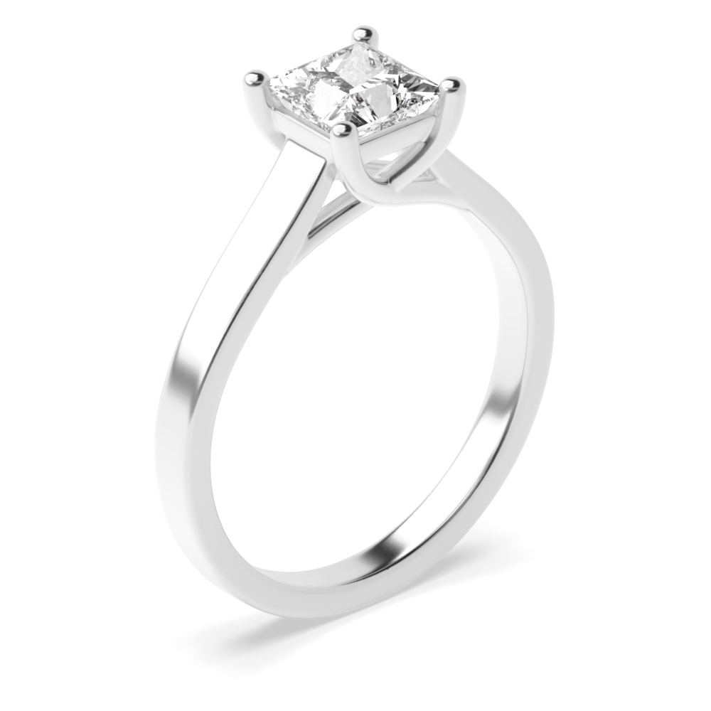 4 prong setting princess diamond solitaire ring