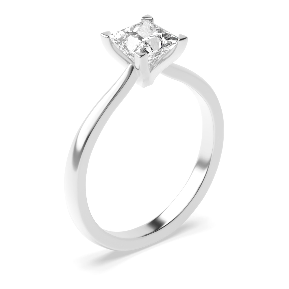 4 prong setting princess diamond solitaire engagement ring
