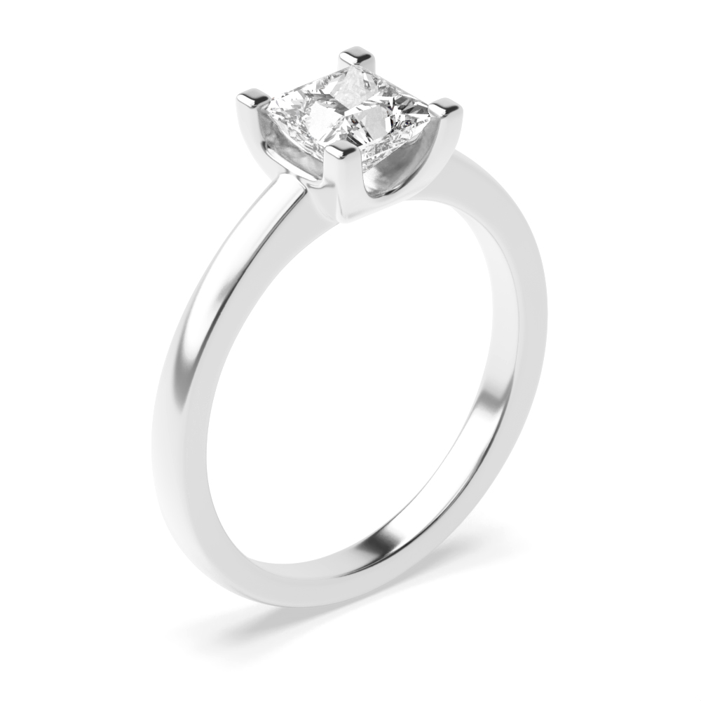 4 prong setting princess diamond solitaire ring