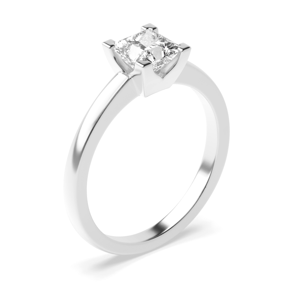 4 prong setting princess diamond solitaire ring