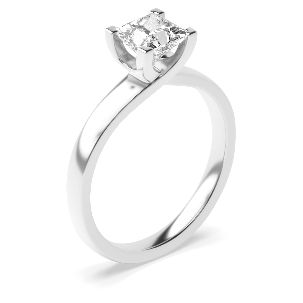 4 prong setting princess diamond solitaire ring