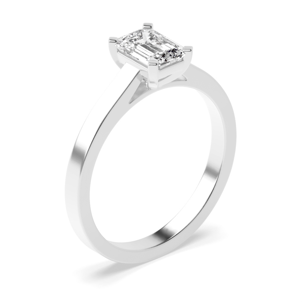 prong setting emerald diamond solitaire ring