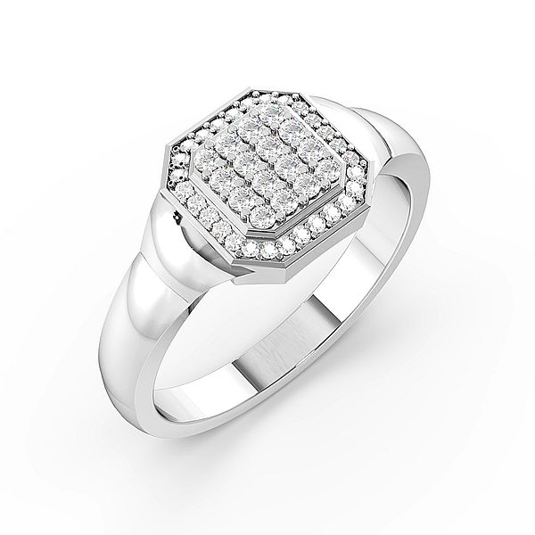 Round Cluster Diamond Mens Ring (10mm)