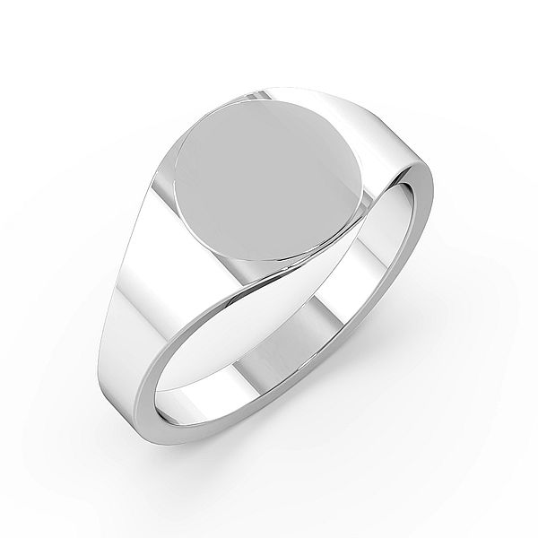 Round Shape Signet Mens Ring (10.5mm)